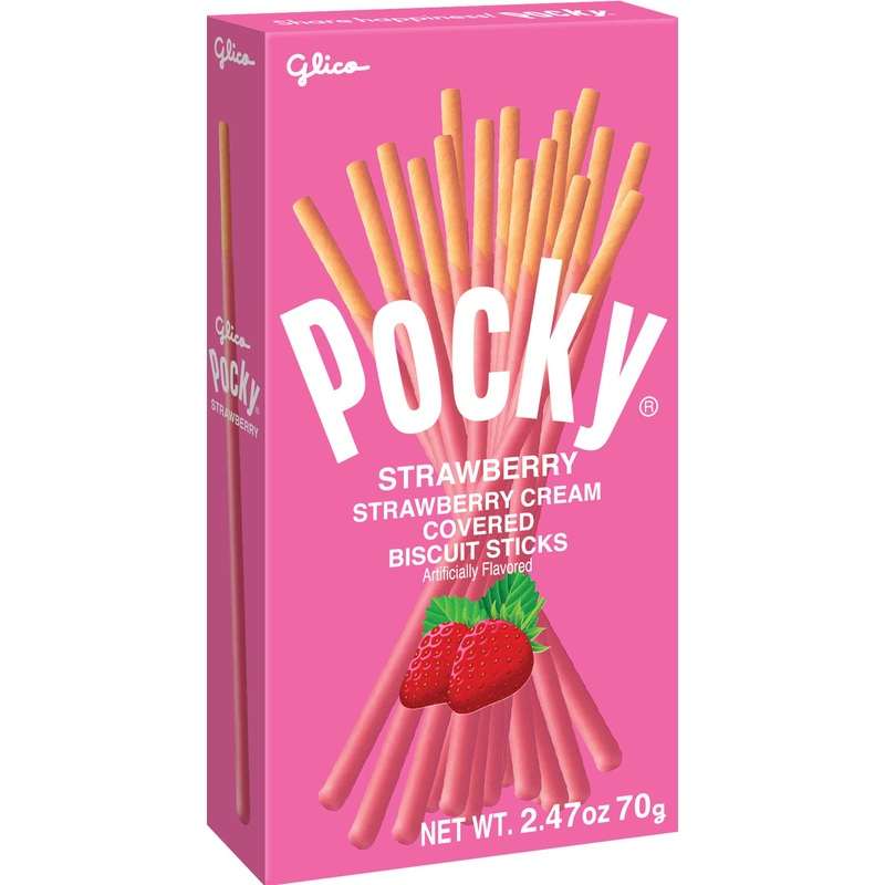 Glico Strawberry Cream Covered Biscuit Sticks, 2.47 Ounce (Pack Of 120)