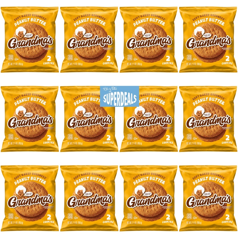 Grandma’S Cookies, Peanut Butter, (Pack Of 12) Bundled By Superdeals, 2.50 Oz Bag, With Mystery Gift
