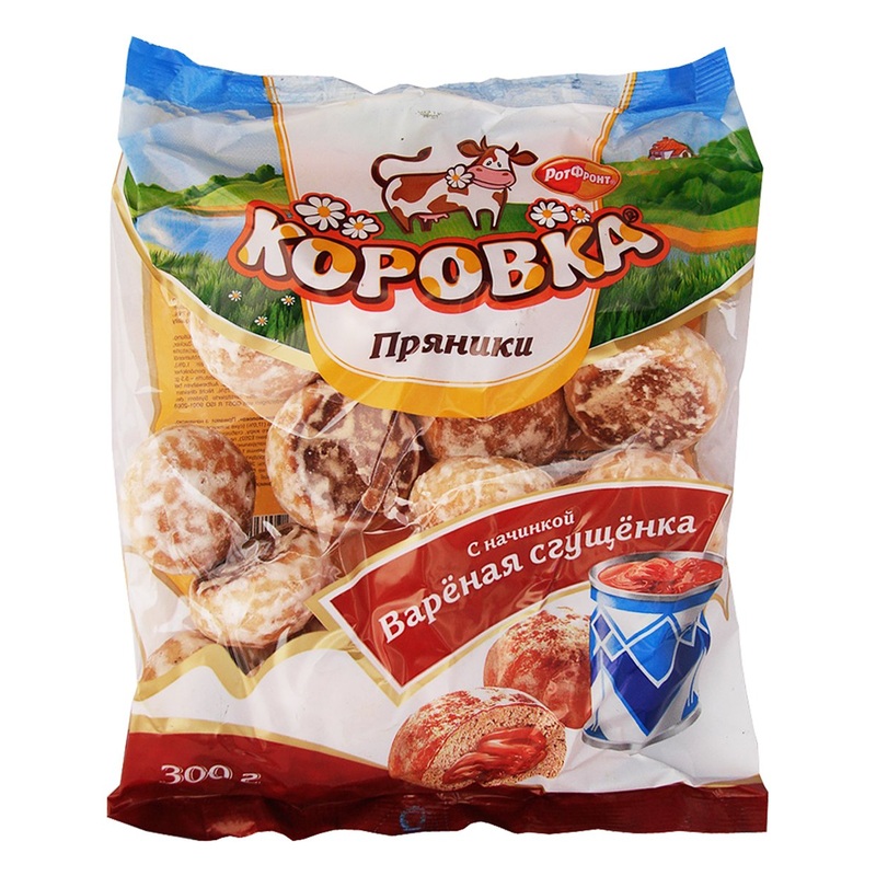 Imported Russian Soft Gingerbread Prianiki Korovka With Condensed Milk Filling By Rot Front – Set Of 2-10.58Oz / 300G