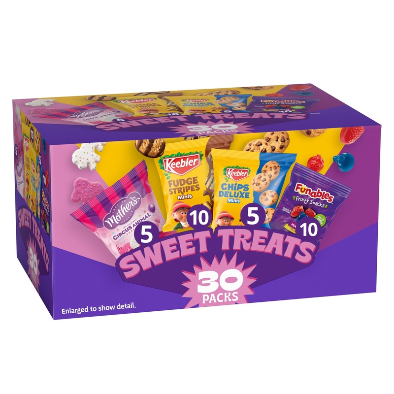 Keebler Sweet Treat Variety Pack, 30-Count Box, Includes Chips Deluxe, Funables, Fudge Stripes, And Mother’S Circus Animal Cooki