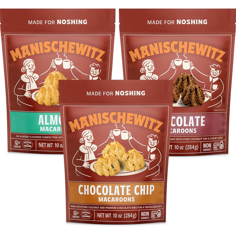 Manischewitz Gluten Free Macaroons 10Oz (3 Pack Variety) Chocolate Chip, Almond, And Chocolate | Kosher For Passover, Lactose Fr