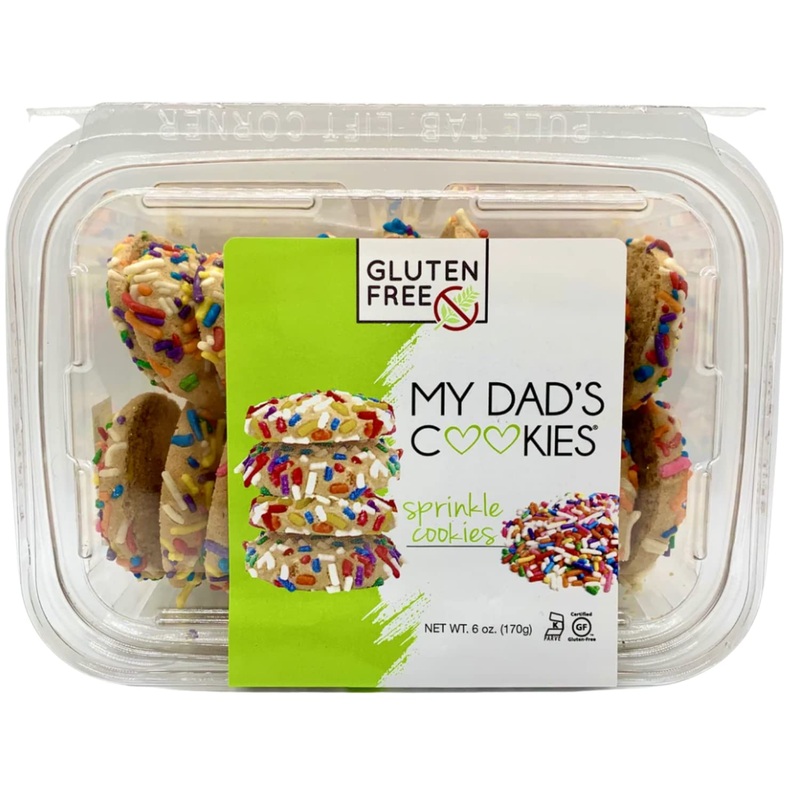 My Dad’S Cookies Gluten Free Rainbow Sprinkles Cookies – Vanilla Butter Shortbread Treat For Kids And Adults Dairy-Free, Kosher,
