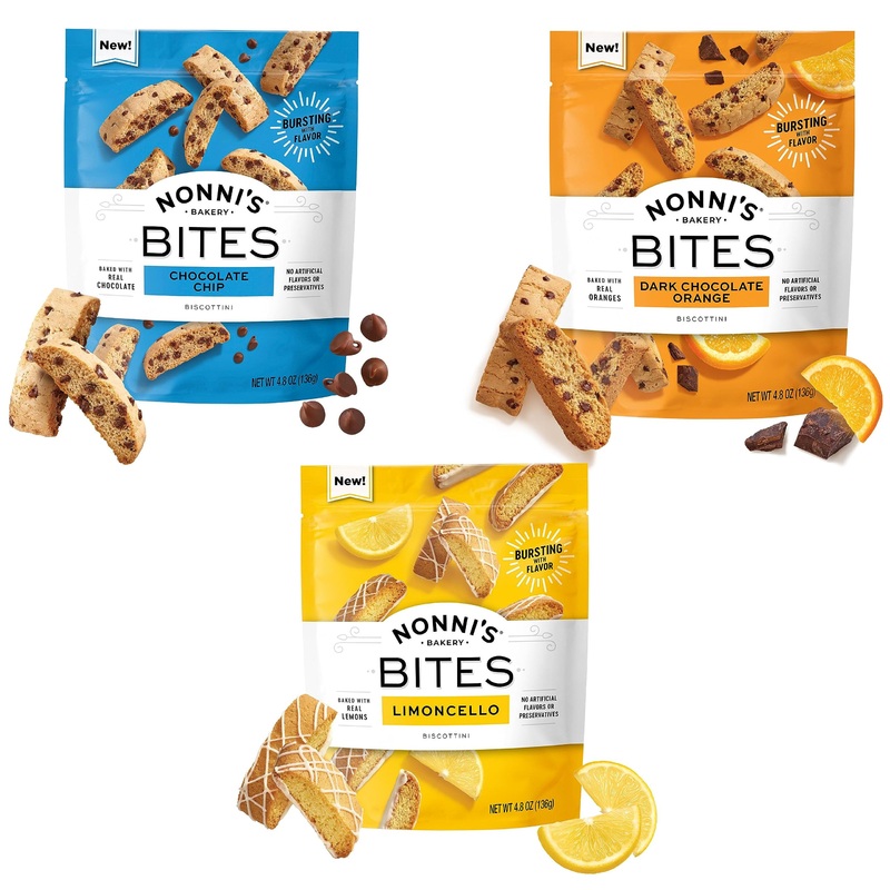 Nonni’S Biscotti Style Bite Sized Twice Baked Crispy Cookie Bites Assortment – Kosher – 4.8Oz Variety 3-Pack Biscottini (Pack Of