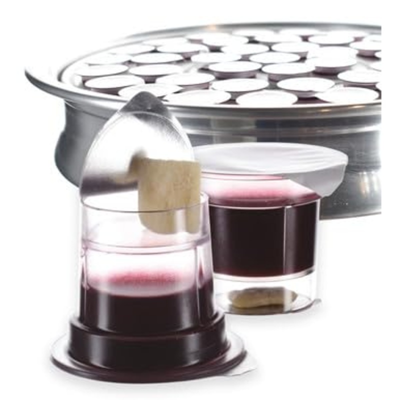 Simply Communion Pre-Filled Communion Cups Gluten Free – Tray & Seatback Compatible – Concord Juice And Gluten Bread – 100Pk