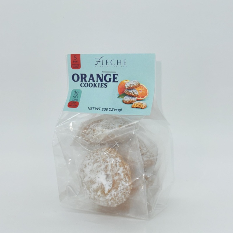 Sugar Free, Low Fat, Gluten Free, Dairy Free, Flche Healthy Treats, 5 Soft Baked Cookies 3.35Oz (95G) (Pack Of 1) (Orange)