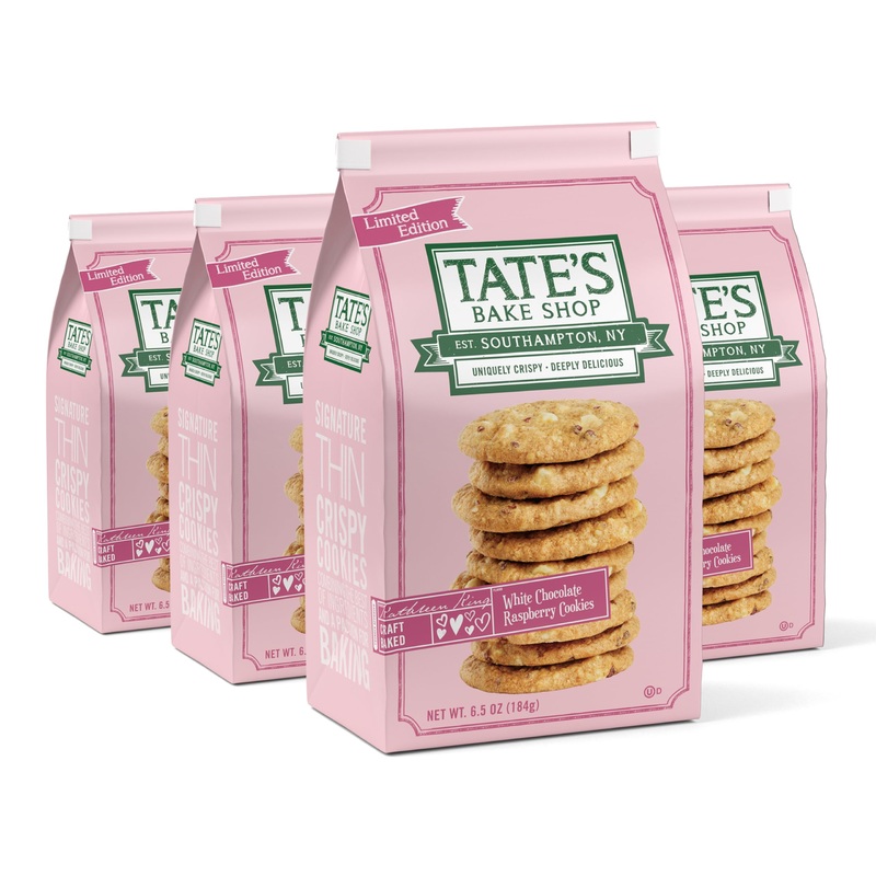 Tate’S Bake Shop White Chocolate Raspberry Cookies, Limited Edition, 4-6.5 Oz Bags