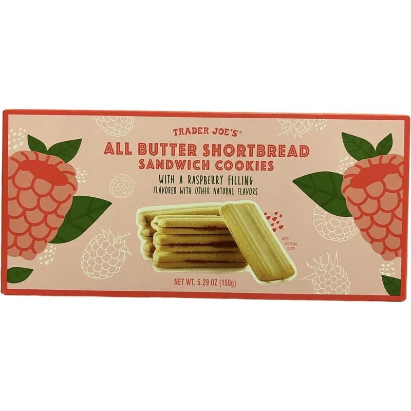 Trader Joe’S All Butter Shortbread Sandwich Cookies With A Raspberry Filling (Pack Of 1)