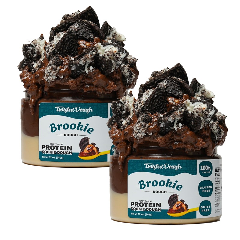 Twisted Dough – 2 Pack Brookie Protein Cookie Dough | Healthy Edible Dessert | 100 Grams Of Whey Protein | Protein Packed Cookie