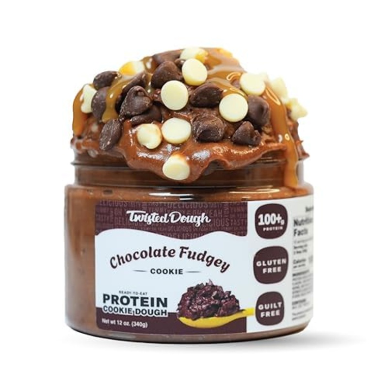 Twisted Dough – Chocolate Fudgey Cookie | Healthy Edible Dessert | 100 Grams Of Whey Protein | Protein Packed Cookie Dough | Glu