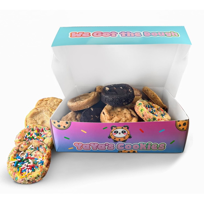 Yaya’S Cookies – Bakery Fresh Gourmet Cookie Boxes – Assorted 12 Count (2 Lbs) – Chocolate Chip, Peanut Butter, Funfetti, Double