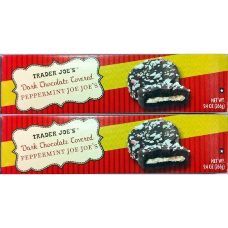 2 Pack Trader Joe’S Dark Chocolate Covered Peppermint Joe Joe’S Cookies