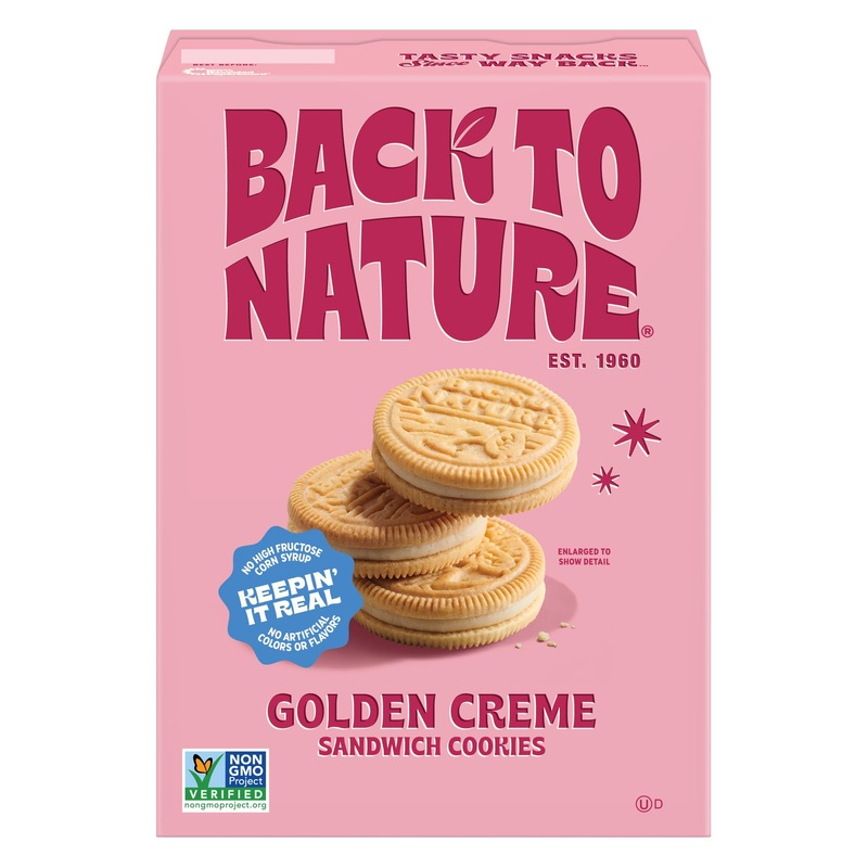 Back To Nature Golden Creme Sandwich Cookies – Dairy Free, Non-Gmo, Made With Wheat Flour, Delicious & Quality Snacks, 8.25 Ounc