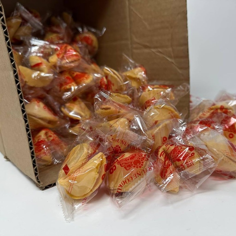 Baily 100 Fortune Cookies Individually Wrapped For Freshness, Bulk Fortune Cookies, Typical Chinese Fortune Cookie With A Note O