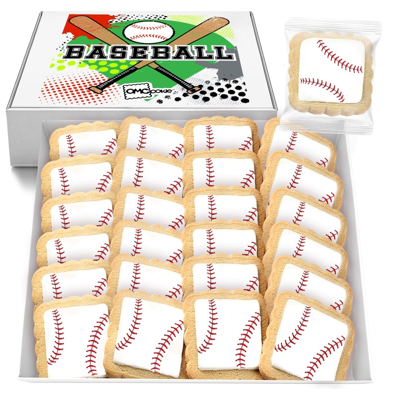 Baseball Cookies Individually Wrapped Party Favors 24 Pack Bulk Sports For Kids Game League