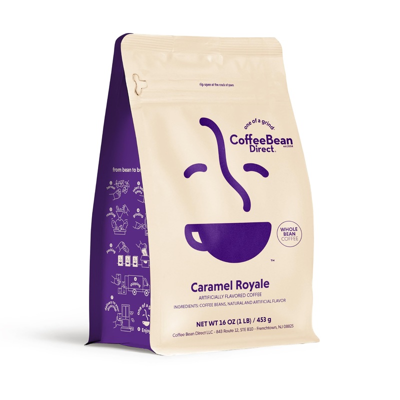 Coffee Bean Direct Caramel Royale Flavored, Whole Bean Coffee, 1 Pound Bag (Pack Of 1)