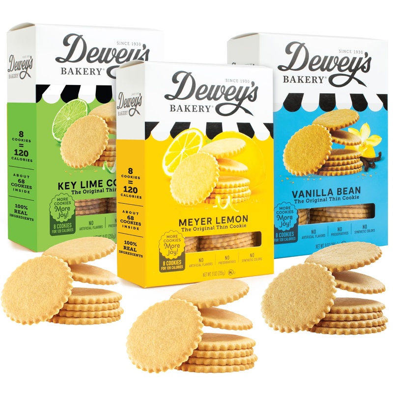 Dewey’S Bakery Meyer Lemon, Key Lime And Vanilla Moravian Cookie Thin Variety Pack, Bakery Fresh With Real Simple Ingredients, L