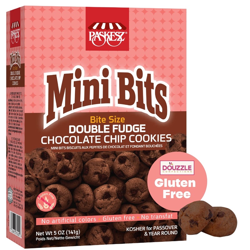 Douzzle Gluten Free Cookies, Bite Size Double Fudge Chocolate Chip (5 Oz – Pack Of 1) Non Gebrokts Kosher For Passover Food Snac