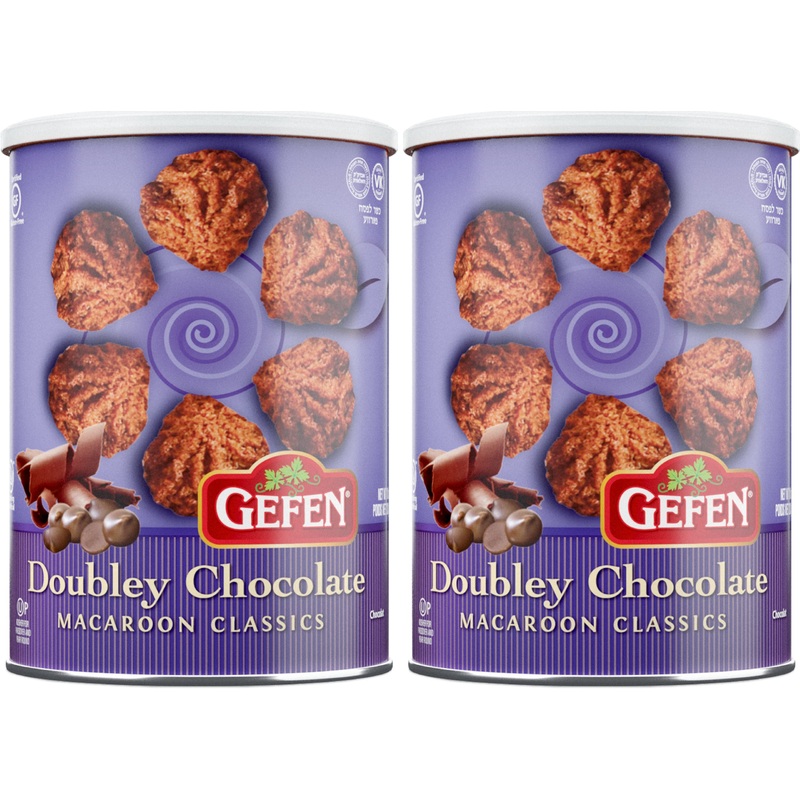 Gefen Double Chocolate Chip Macaroons, 10 Ounce (2 Pack) | Resealable Canister, Certified Gluten Free, Kosher For Passover