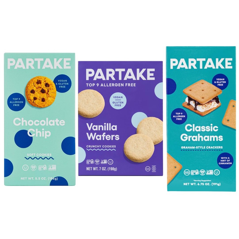 Gluten Free Cookie Variety Pack By Partake Foods | Vegan | Dairy Free, Peanut Free, Egg Free, Wheat Free | Allergy Friendly Cook