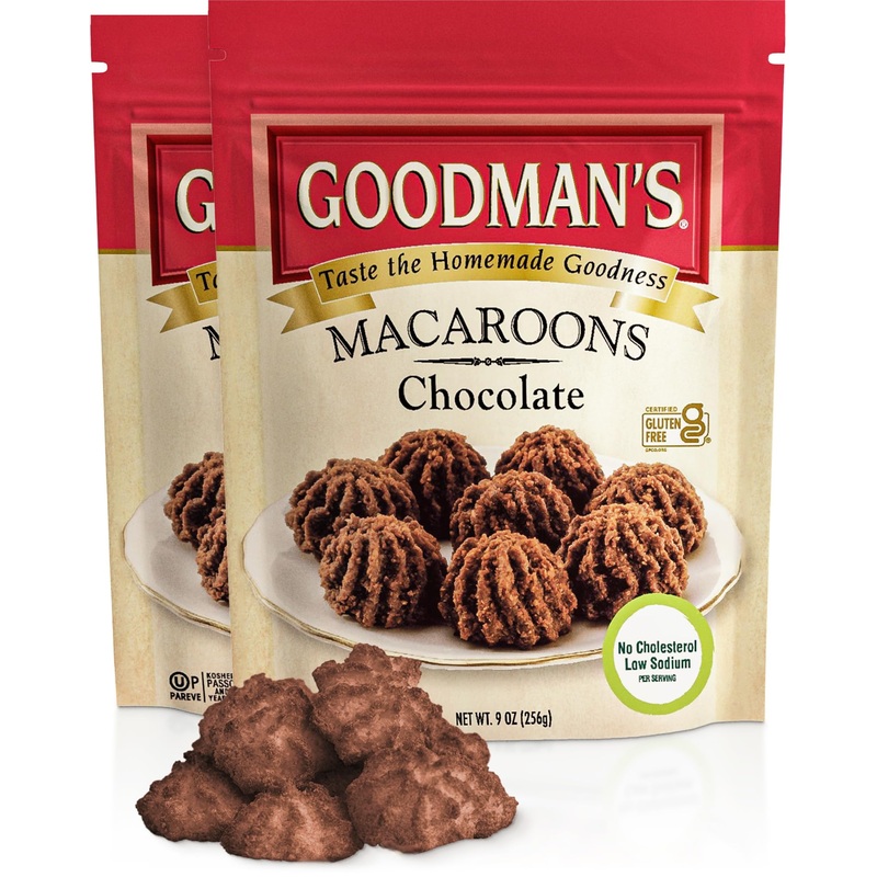 Goodmans Chocolate Chip Coconut Macaroons, 9Oz (2 Pack) | Gluten Free Cookies | Soft & Chewy | Kosher For Passover