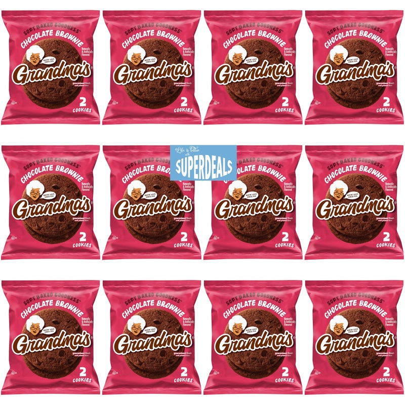 Grandma’S Cookies, Chocolate Brownie, (Pack Of 12) Bundled By Superdeals, 2.50 Oz Bag, With Mystery Gift