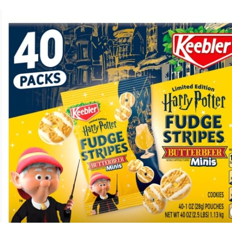 Keebler Mini Fudge Stripe Cookies, Butterbeer Minis – 40 Pack