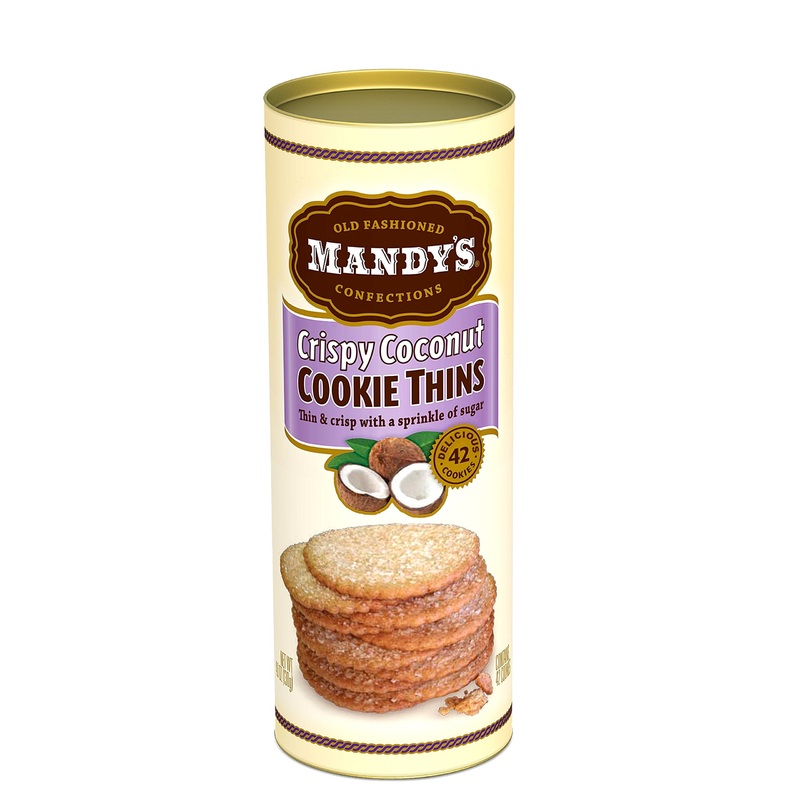 Mandy’S Cookie Thins, Crispy Coconut, 4.6 Ounce (Pack Of 6)