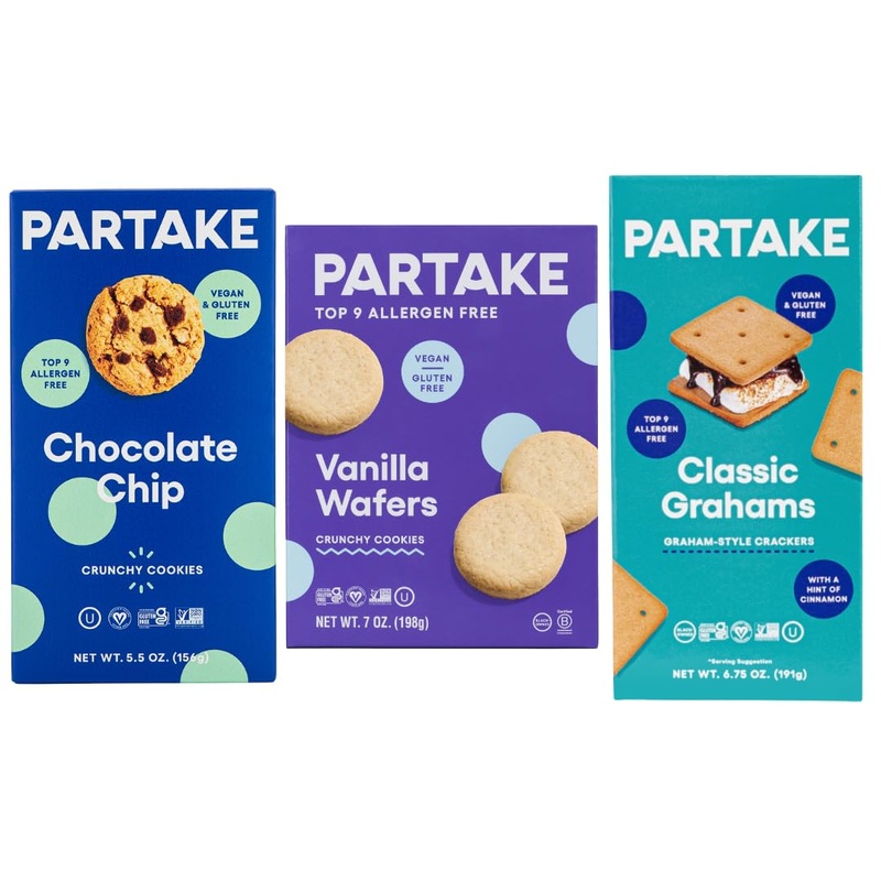 Partake Foods Gluten Free Chocolate Chip Mini Cookie Snack Packs (Variety – Box Packs)