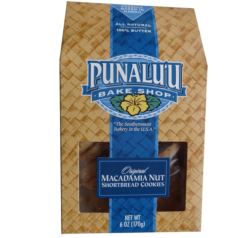 Punalu’U Bake Shop’S Original Macadamia Nut Shortbread Cookies, All Natural, 100% Butter, Freshly Baked In Hawaii, 6 Ounce Packa
