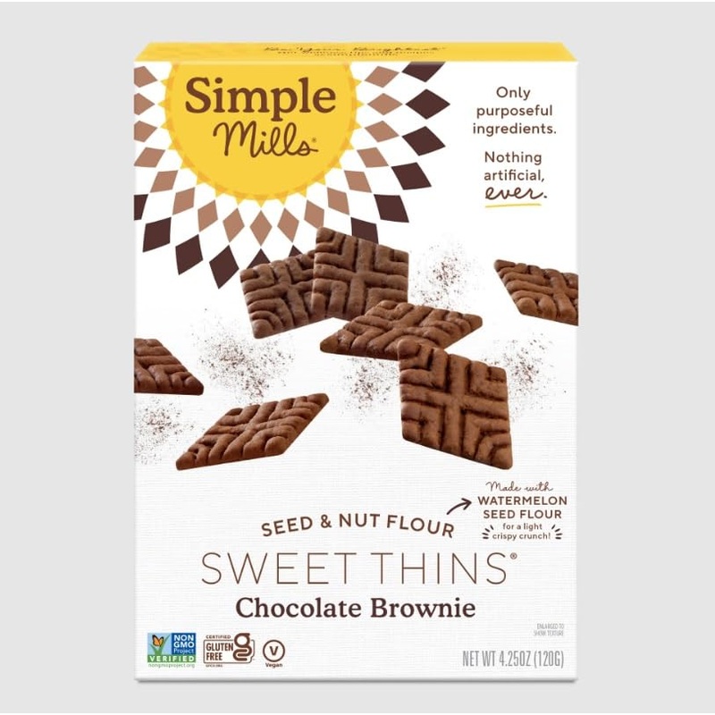 Semple Mills Seed And Nut Flour Sweet Thins, Chocolate Brownie, Gluten-Free, 4.25 Oz