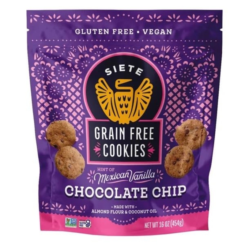 Siete Grain Free Hint Of Mexican Vanilla Chocolate Chip Cookies | Vegan | Gluten Free | Non Gmo | Dairy Free | Made With Almond