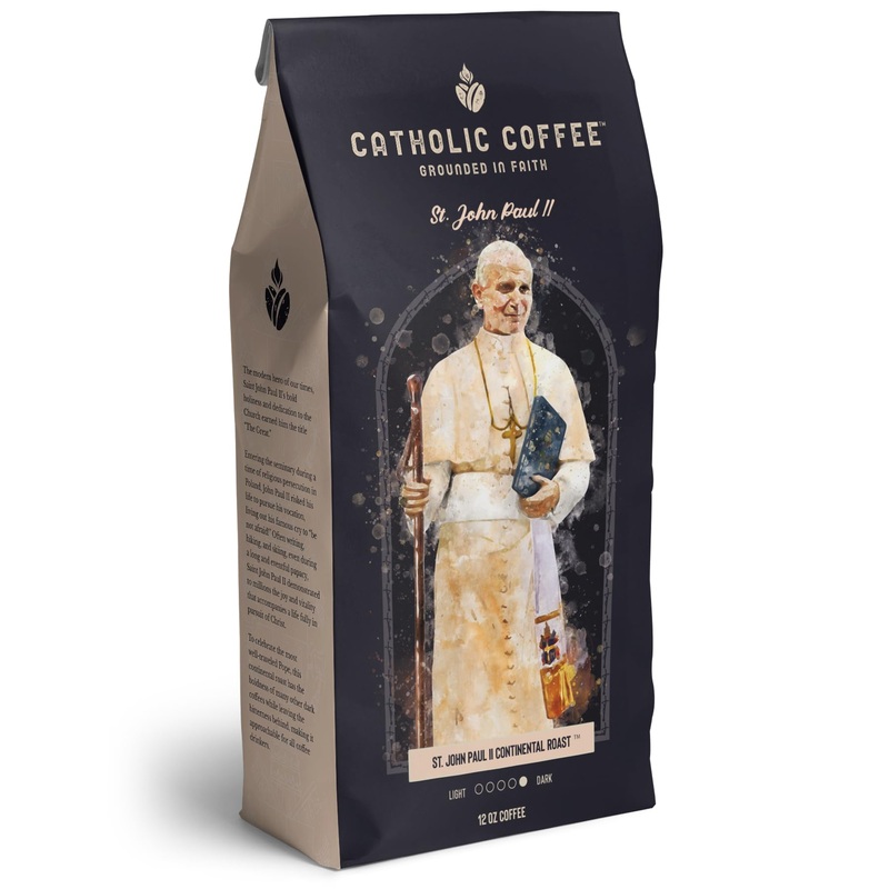 St. John Paul Ii Peruvian Dark Roast Catholic Coffee (Whole Bean) 12 Oz Small-Batch Craft Coffee, Gift For Catholic Faithful & C