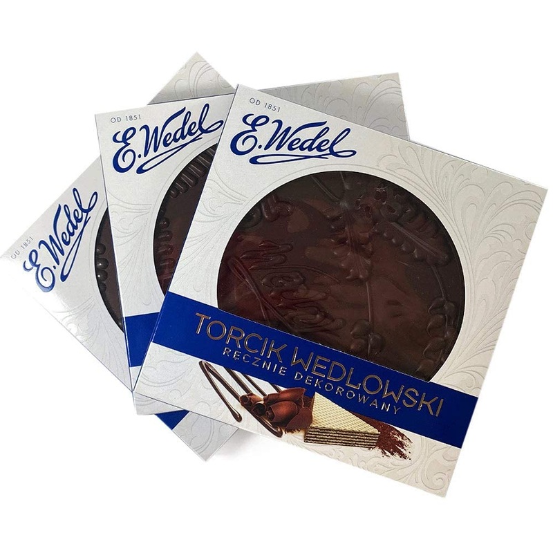 Torcik Wedlowski, Polish Wafer Cake With Dark Chocolate By Wedel (Pack Of 3)