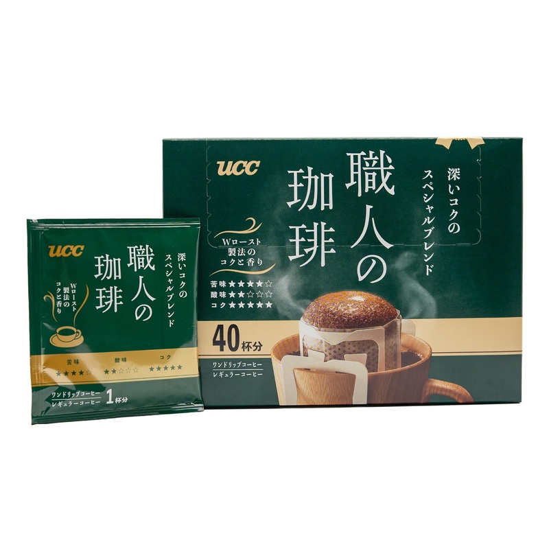Ucc Shokunin Coffee Special Blend, Single Serve Japanese Style Pour Over Coffee, Imported From Japan, 40 Individual Bags 0.25 Oz