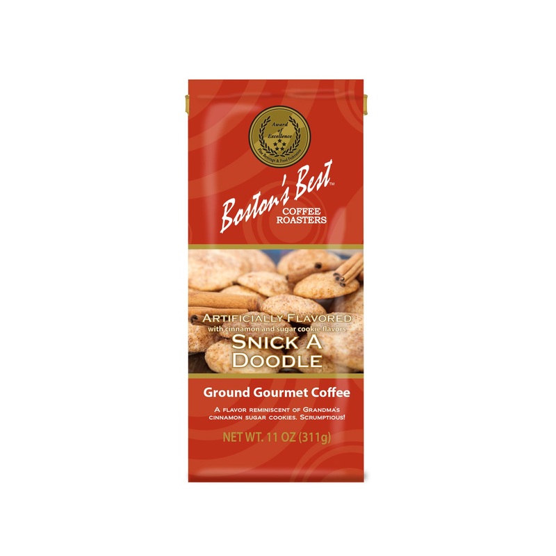Bostons Best – Snick A Doodle Flavored Delicious Gourmet Coffee, Premium Ground Coffee, 11 Oz. / 311 G Coffee Bag