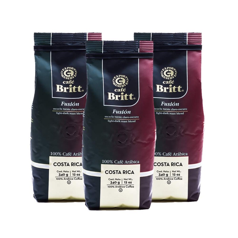 Caf   Britt – Costa Rican Fusion Coffee (12 Oz.) (3-Pack) – Whole Bean, Arabica Coffee, Kosher, Gluten Free, 100% Gourmet & Medi