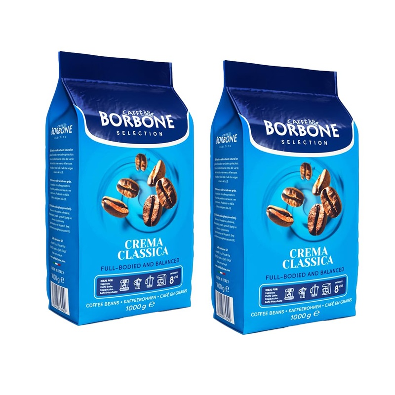 Caffe Borbone, Whole Bean Coffee Blend, Crema Classica, Medium Roast, Roasted And Freshly Packaged In Italy, 2.2 Pound Bag (Pack