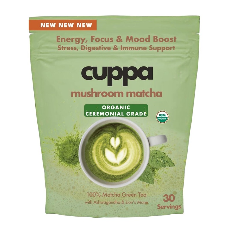 Cuppa Healthy Mushroom Matcha – Energy & Focus Drink with Lion’s Mane & Ashwagandha, 30 Servings, Nootropics for Brain & Gut Health