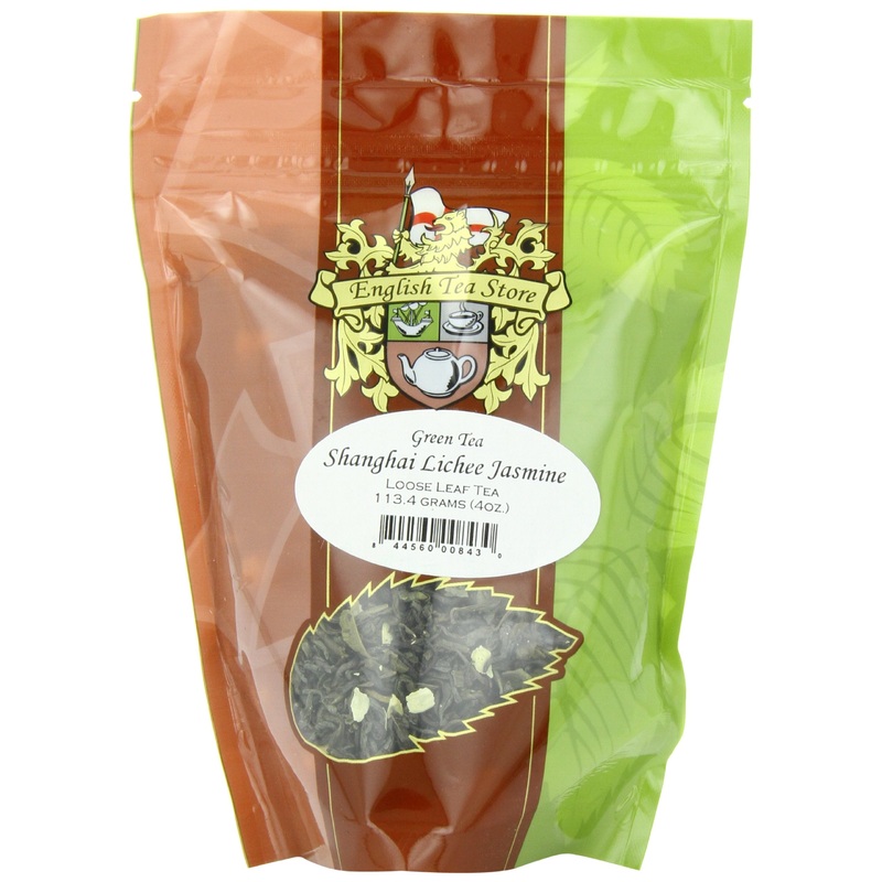 English Tea Store Loose Leaf, Shanghai Lichee Jasmine Tea Pouches – 4Oz, 4 Ounce