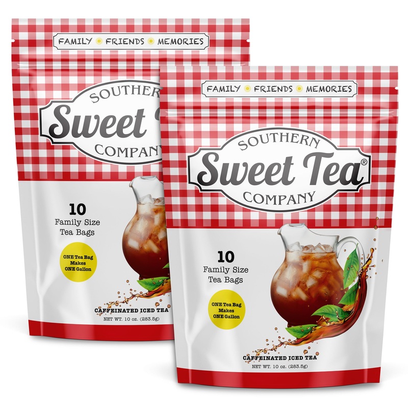 Iced Tea Bags One Gallon Size Caffeinated Quick Brew 2 Packs (Makes 10 Gallons Each) True Southern Ice Tea By Southern Sweet Tea