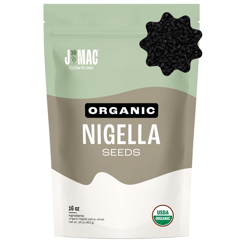 J Mac Botanicals, Organic Nigella Seeds (1 Pound), Usda Certified, Black Cumin Seed, Nigella Sativa, Kalonji Seeds