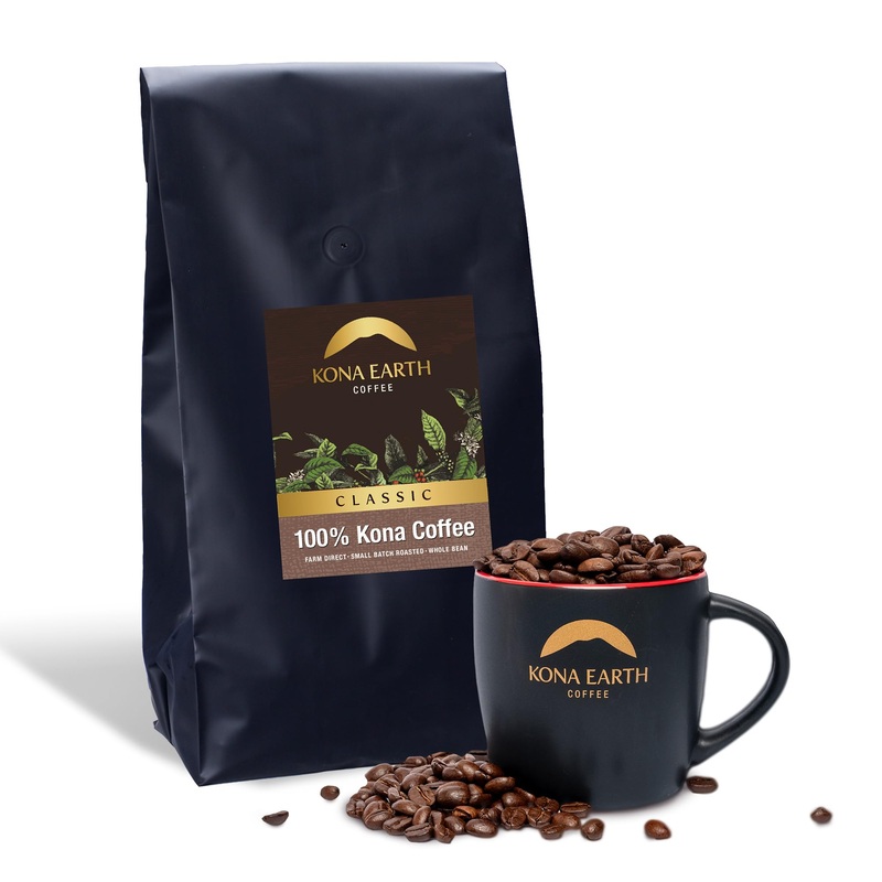 Kona Earth – Classic, 100% Kona Coffee Beans, Classic Dark Roast Whole Bean Coffee, Micro-Batch-Roasted, 5 Lbs., Pack Of 1