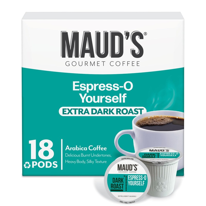 Maud’S Espresso Roast Coffee Pods, 18 Ct, Dark Roast Coffee In Recyclable Single Serve Pods – 100% Arabica Coffee, Compatible Wi