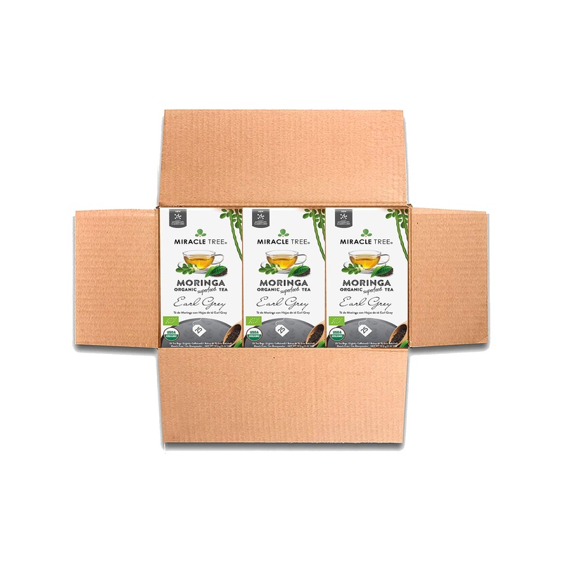 Miracle Tree – 3 Count Of Organic Moringa Superfood Tea, 25 Individually Sealed Tea Bags, Earl Grey (Keto, Detox, Energy/Immunit