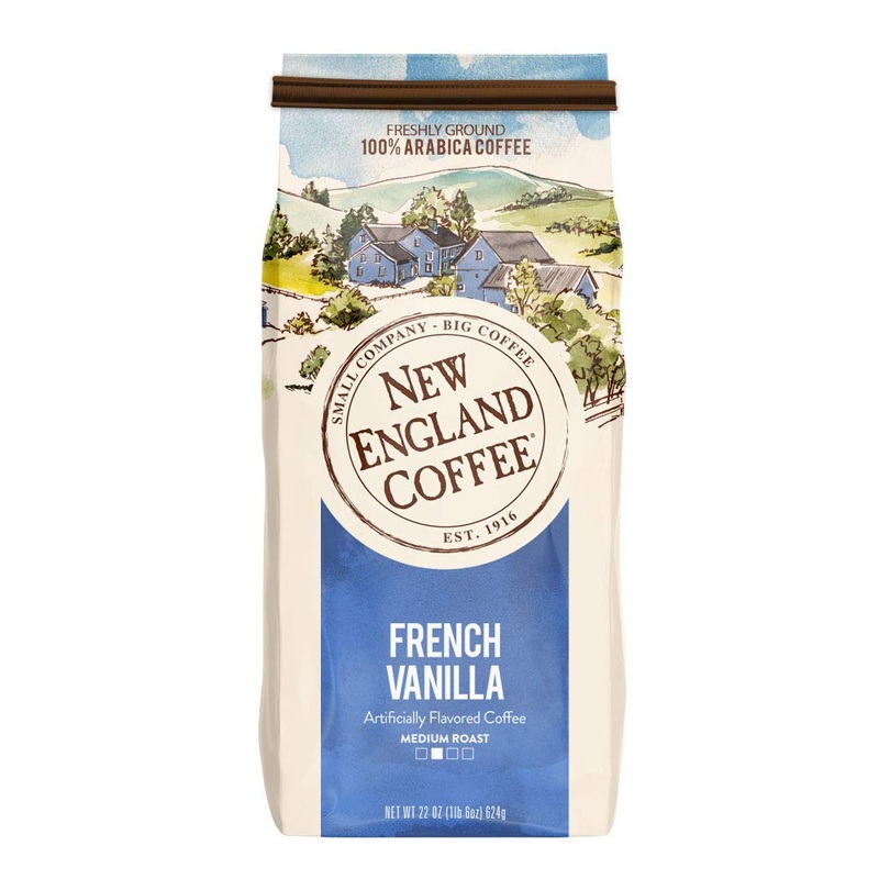 New England Coffee French Vanilla Medium Roast Ground Coffee, 22Oz Bag (Pack Of 1)