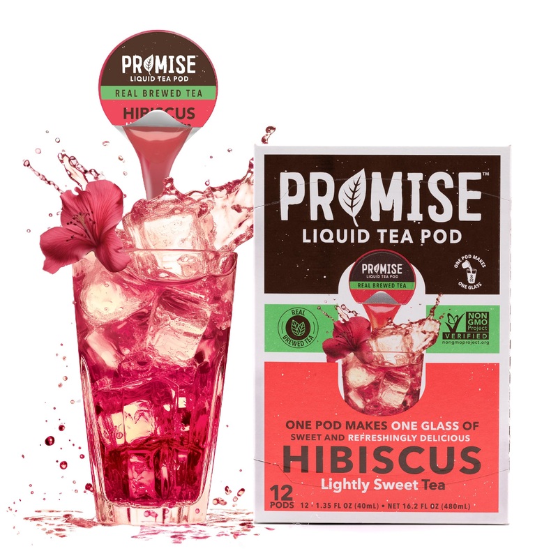 Promise Tea Single Serve Liquid Tea Concentrate Pods By Java House, Peel And Pour (Pack Of 12, Hibiscus)