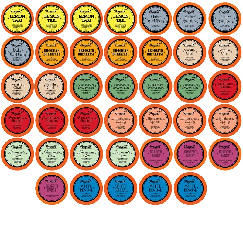 Prospect Tea Sampler For Keurig K-Cup Makers, Assorted Variety Pack, 40 Count