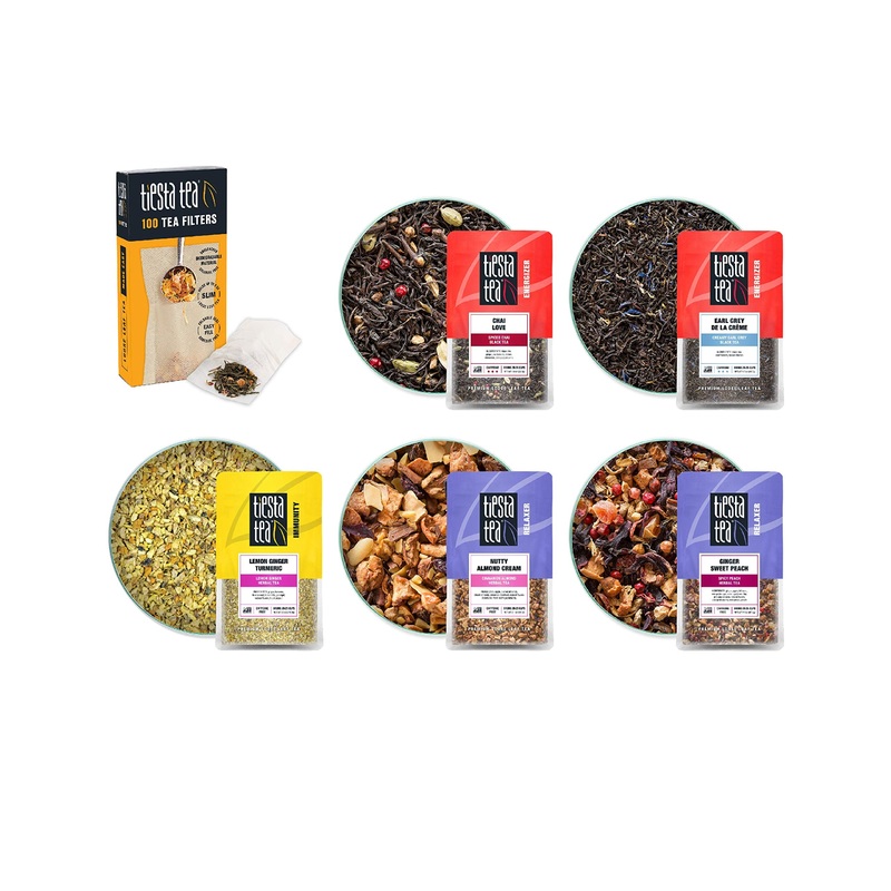 Tiesta Tea – Fall Favorites | Loose Leaf | 5 Fall Variety Blend Set | High To Non-Caffeinated Hot & Iced | Starter Kit With Ging