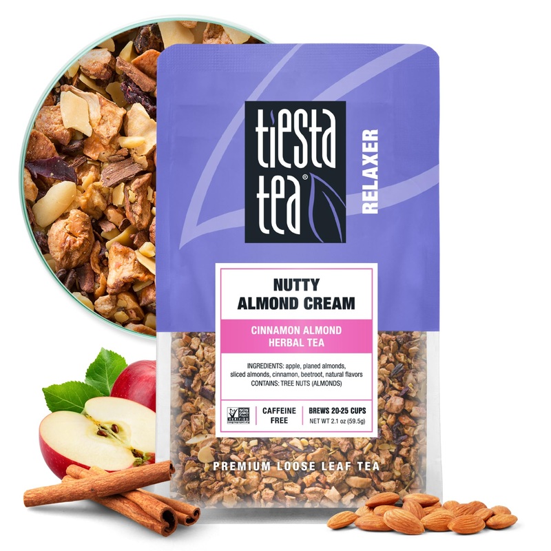 Tiesta Tea – Nutty Almond Cream | Premium Loose Leaf | Cinnamon Almond Herbal Tea Blend | Non-Caffeinated | Make Hot Or Iced & B