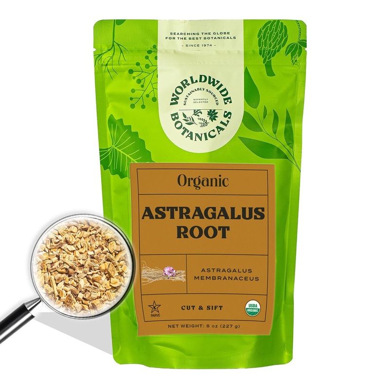 Worldwide Botanicals Organic Astragalus Root – 8 Oz – 100% Astragalus Membranaceus – Cut & Sift – Huang Qi Used In Traditional C